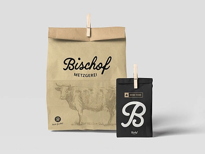 Metzgerei Bischof Rebranding box branding design download identity logo mockup mockups packaging paper bag paper box psd template typography