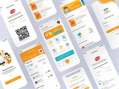 Online Queue Mobile Application UI antrean antrian online application clean design homepage landing page mobile mobile app online qr code queue scan simple ui ux