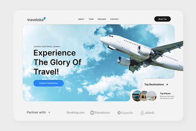 Travel and tour web page ui user experience user interface ux