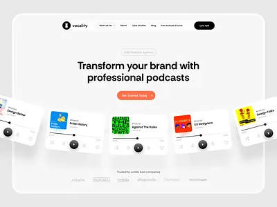 🎙️ Podcast Website Hero Design 🎨 #poscast #b2b b2b design landing page minimal player podcast talk ui ux