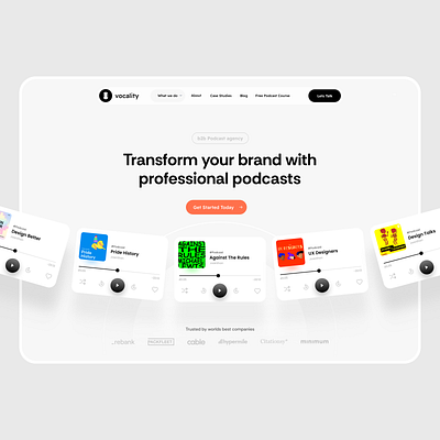 🎙️ Podcast Website Hero Design 🎨 #poscast #b2b b2b design landing page minimal player podcast talk ui ux