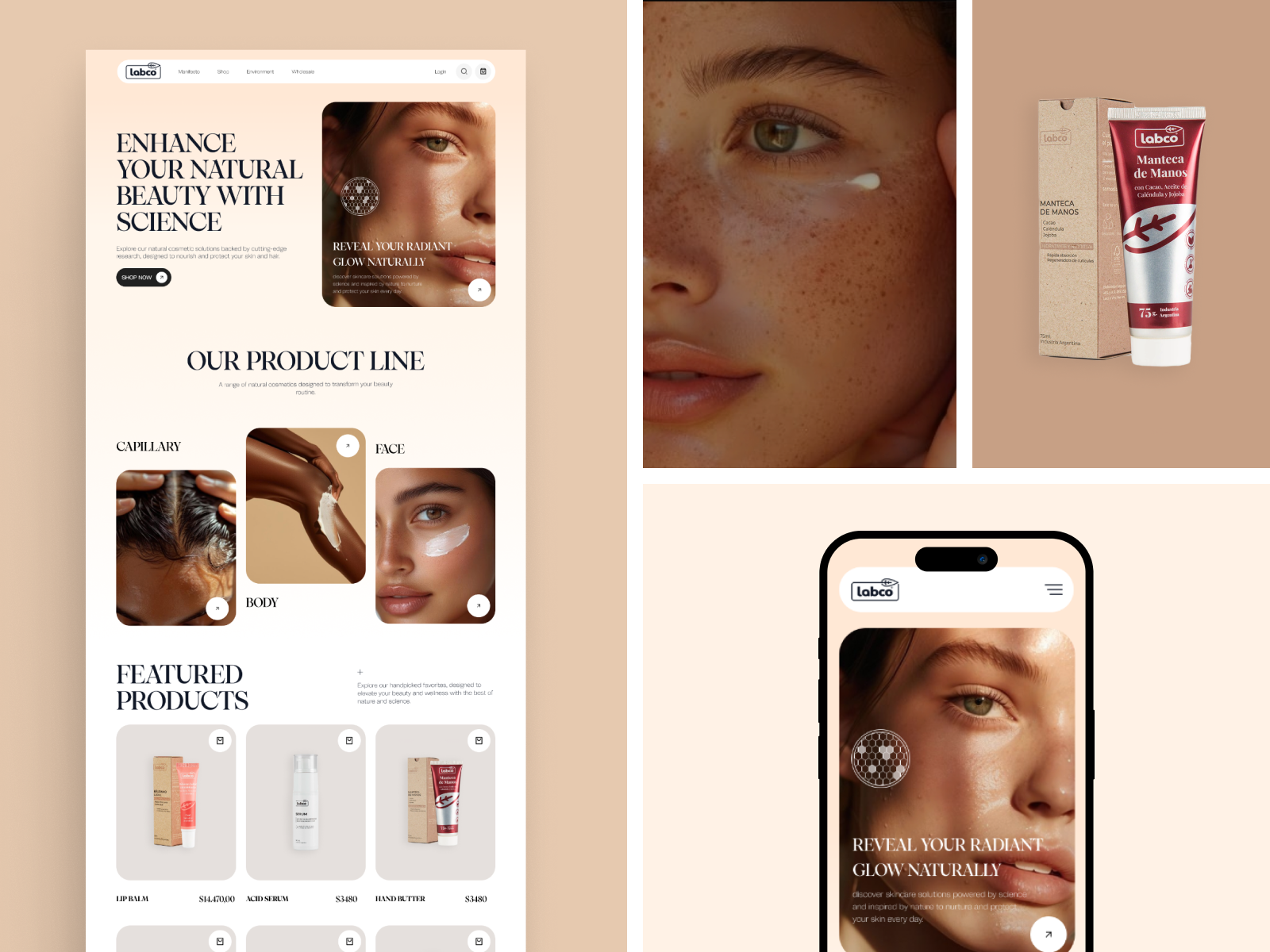 Example of Web/Mobile Design For Beauty Industry