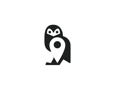 Owl & Location Pin branding creative design graphic design icon illustration logo minimal minimalist