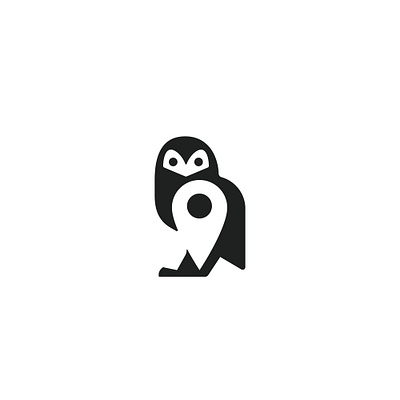 Owl & Location Pin branding creative design graphic design icon illustration logo minimal minimalist