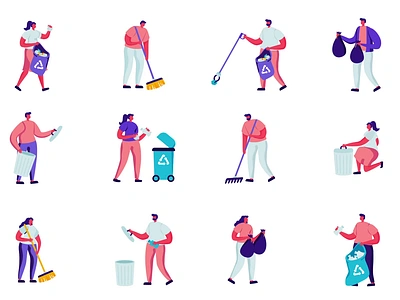 Cleaning Characters 2D Animation Pack 2d animation characters chores cleaning cleaning service cleaning tools commercial cleaning flat home cleaning house chores housekeeping housework illustration janitor maintenance staff motion pack residence sanitation