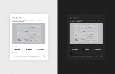 Project Sharing Modal component design design system ui ux web