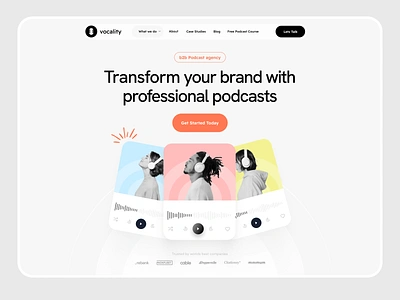 🎙️ Podcast Website Hero Design 🎨 landing page podcast ui ux 🎙️ podcast website hero design 🎨