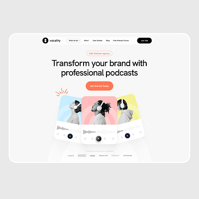 🎙️ Podcast Website Hero Design 🎨 landing page podcast ui ux 🎙️ podcast website hero design 🎨