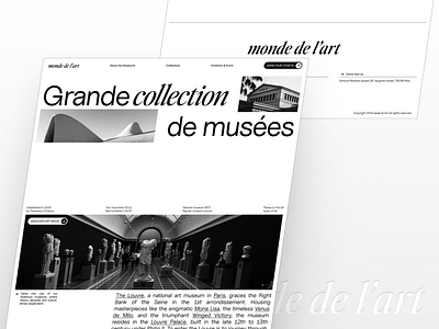 Monde de l'art: Your Gateway to Discovering Art & Culture 🎨✨ app art black black white branding design editorial graphic design logo museum swiss ui vector white