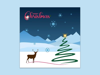 CHRISTMAS FESTIVAL POST adobe illustator christmas ideas christmas post christmas tree ideas coreldraw design digital post festival post graphic design illustration illustrator merry christmas reindeer santa snow snowflakes social media post xmas