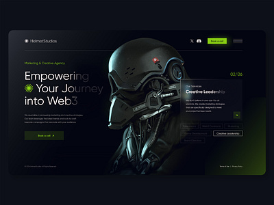 Helmet Studios Webdesign 3d branding futuristic graphic design ui webdesign