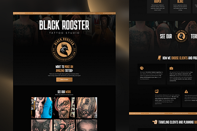 Landing Page Tattoo Studio brown design eduzistes landing page studio tattoo ux web design website