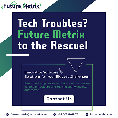 Tech Troubles? Future Metrix to the Rescue! branding graphic design ui