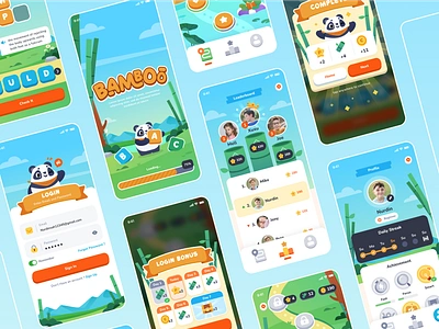 Bamboo - Learning to String Words bamboo chilldren colourful cute forest fun game game app illustration kids learning learning app maps mascot mascot illustration mobile app nurdiansyah saga maps word