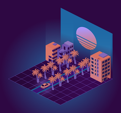 Isometric Road #2 illustration isometric vector