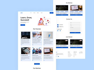 Learning Management System (LMS) Website UI branding design e learning education education website educational website explore knowledge landing page learn live class management system online course online course website ui user interface ux web design website design website ui