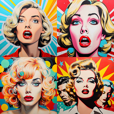 Pop art style 3d animation