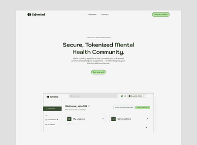 Safemind: Hero section crypto hero section landing page ui ux website