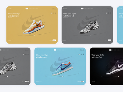 NIKE VR E-commerce Shopping 3d ar ar shopping design e commerce hero section landing page nike nike ar nike shoe nike vr shoes shop shopping ui uiux vr vr shopping website website design