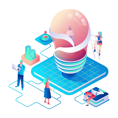 Creative Teamwork 2D Isometric Animation 2d animation brainstorming business collaboration creative process flat idea idea generation illustration isometric motion office project development strategy teamwork thinking work workplace