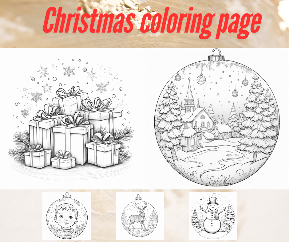 Merry Christmas coloring book christmas coloring book line art