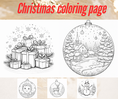 Merry Christmas coloring book christmas coloring book line art