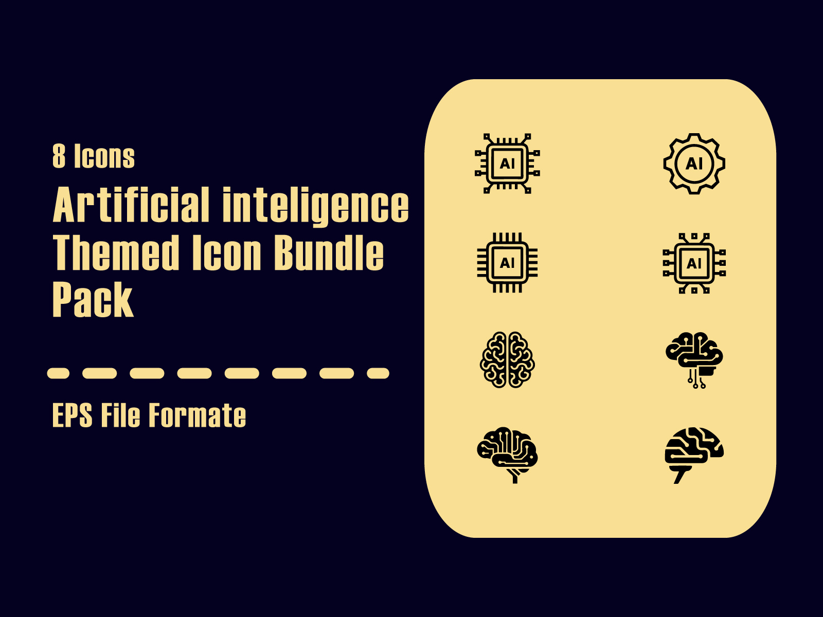 Artificial Intelligence Themed Icon Bundle abstract ai artificial intelligence artwork brain circuit design futuristic graphic design icons illustration logo network vector