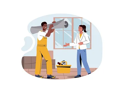 Inspection Of Repairs 2D Animation 2d animation building client construction contractor flat home improvement home repair house illustration inspection maintenance motion owner project project planning renovation repairs worker