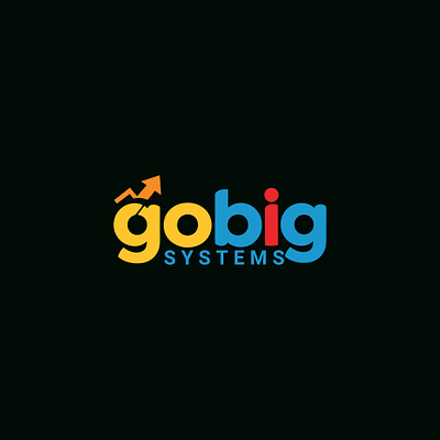 Dynamic Logo Design for Go Big Systems clean aesthetics colorful logo creative design digital branding dynamic logo eye catching design go big systems graphic design growth oriented logo minimalist design modern branding simple and effective startup logo technology logo typography typography design vibrant logo