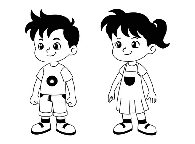 Characters Art boy character girl character graphic design illustration vector vector art