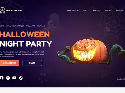 Halloween night party ui uiux