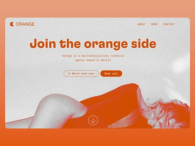 ORANGE - Creative Agency Landing Page agency website branding creative creative agency design homepage interface design intriguing design landing page orange ui ui design ux ux design web web design web ui web ux website website design