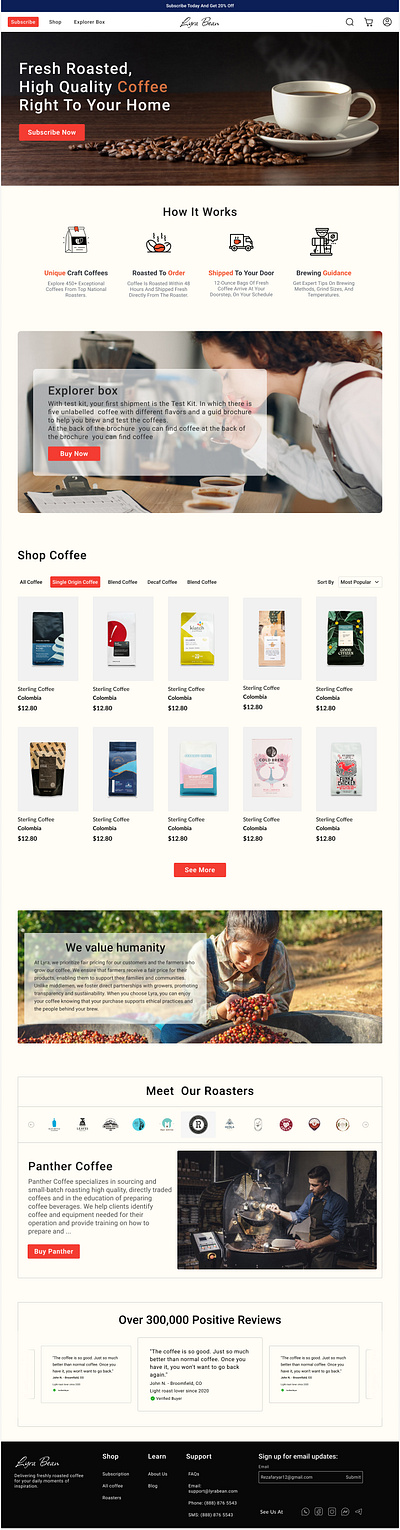 Coffee Subscription Website coffee ui ux design web design
