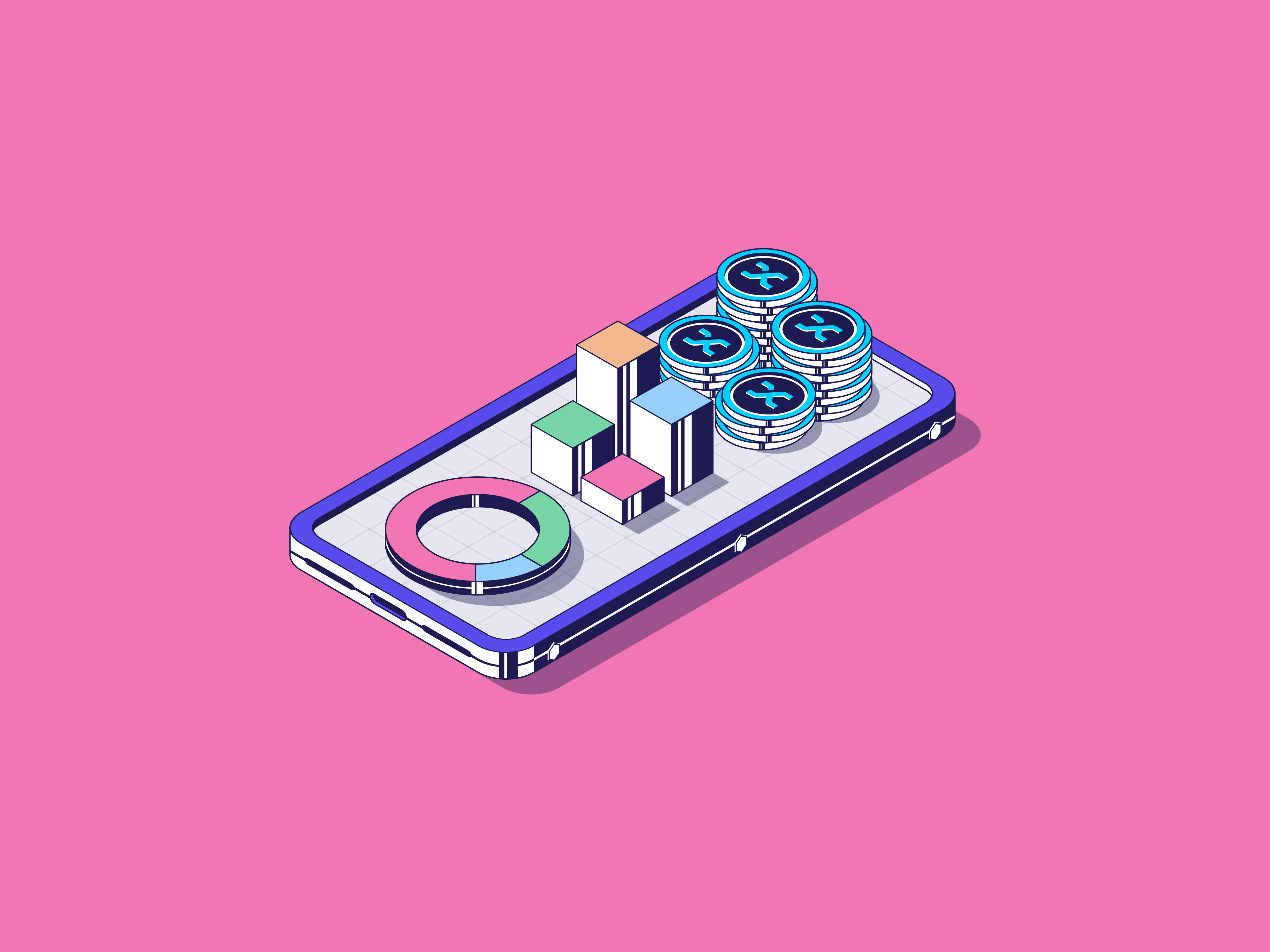 V4 Mobile Illustration crypto defi design graphic design illusttartion isometric vector