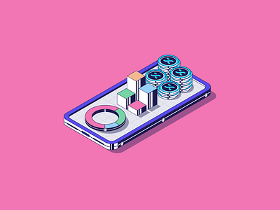 V4 Mobile Illustration crypto defi design graphic design illusttartion isometric vector