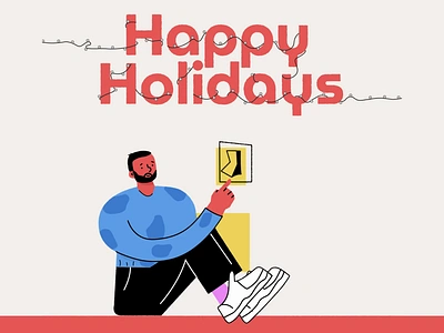 Happy Holidays! 🎊 2d animation after effects animation card cartoon character christmas design flat design graphic design holiday holiday season holidays illustration lights motion graphics new year studio typography vector