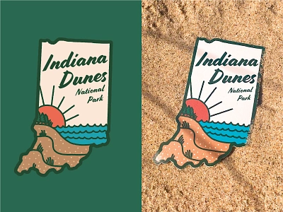 Indiana Dunes Sticker Design graphic design illustration merch design national park nature nature illustration sticker sticker design sticker graphic