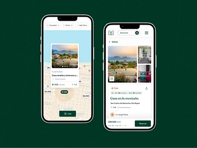 Modo Vacaciones - Accommodation Booking App accommodationbooking airbnb app booking branding cleandesign design figma green hospitality interactivedesign map minimalui responsivedesign travel travelui ui ux vacationrental web design