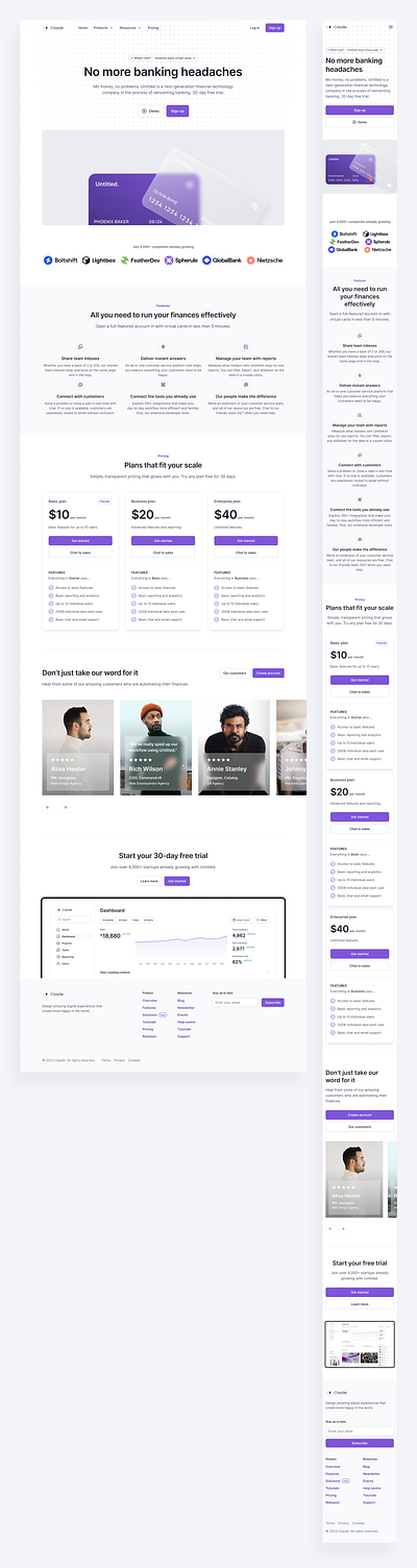 Financial technology Landing page landing page product design ui design uiux web app web page website