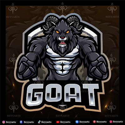 GOAT MASCOT ESPORT LOGO DESIGN angry artwork black branding custom design esport fantasy gaming goat illustration lamb logo mascot project reyyarts squad tshirt vector