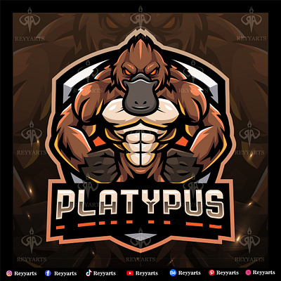 PLATYPUS ESPORT MASCOT LOGO DESIGN artwork custom design esport fantasy gaming illustration logo mascot platypus project reyyarts squad strong tshirt vector