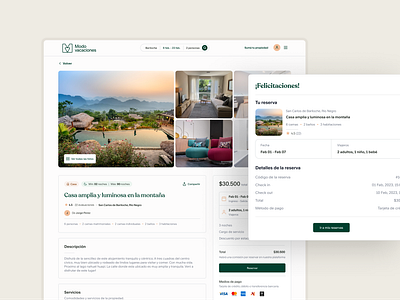 Modo Vacaciones - Accommodation Booking App airbnb app booking branding clean design designsystem graphic design minimal platform responsive tourism ui ux web design