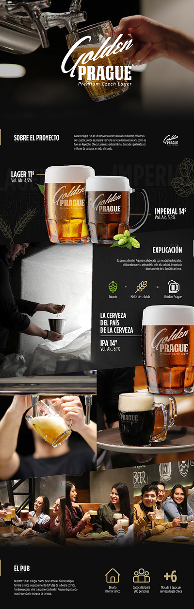 Golden Prague Pub | Brand Identity animation branding graphic design logo motion graphics