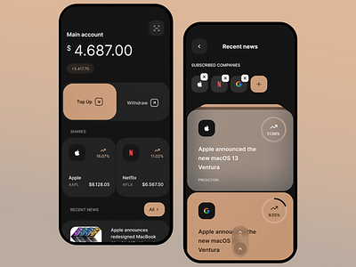 Finance Tracking App Design app app ui app ui design app ux app ux design design finance finance app financial news investing investment tracking app mobile news personalized real time data stock market stock news ui ui design ux