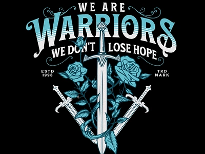 We Are Warriors branding flower graphic design illustration logo retro tshirt typography vector warriors