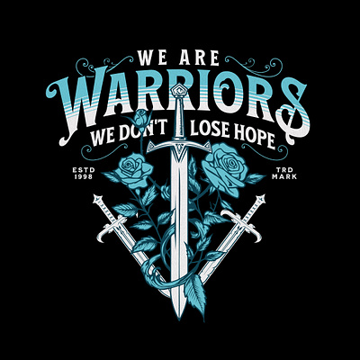 We Are Warriors branding flower graphic design illustration logo retro tshirt typography vector warriors