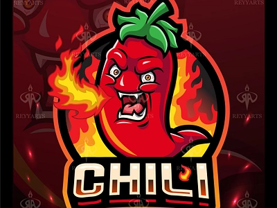 CHILI ESPORT MASCOT LOGO DESIGN artwork brand chili custom design drink esport fire food illustration logo mascot project restaurant reyyarts spacy squad tshirt vector