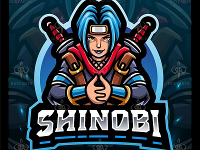 SHINOBI ESPORT MASCOT LOGO DESIGN assassin brand custom cyberpunk design esport fighter illustration logo mascot ninja project reyyarts sanurai shinobi squad sword tshirt vector