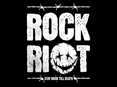 Rock Riot Band graphic design illsutration western