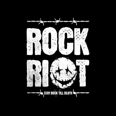 Rock Riot Band graphic design illsutration western